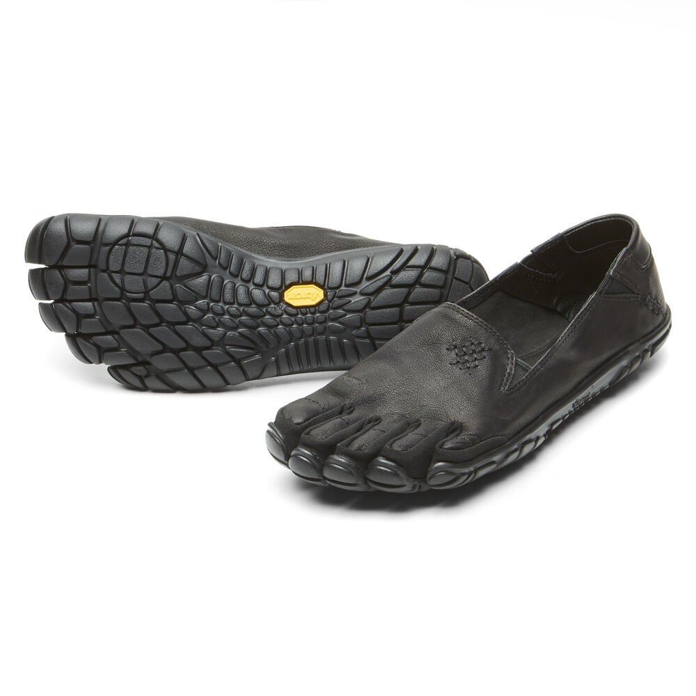 Vibram Five Fingers Womens CVT-Leather - Barefoot Shoes Black - SQV982437